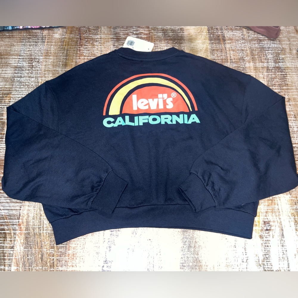 Levi's Ladies Black California Oversized Sweatshirt New W/Tags Size Large
